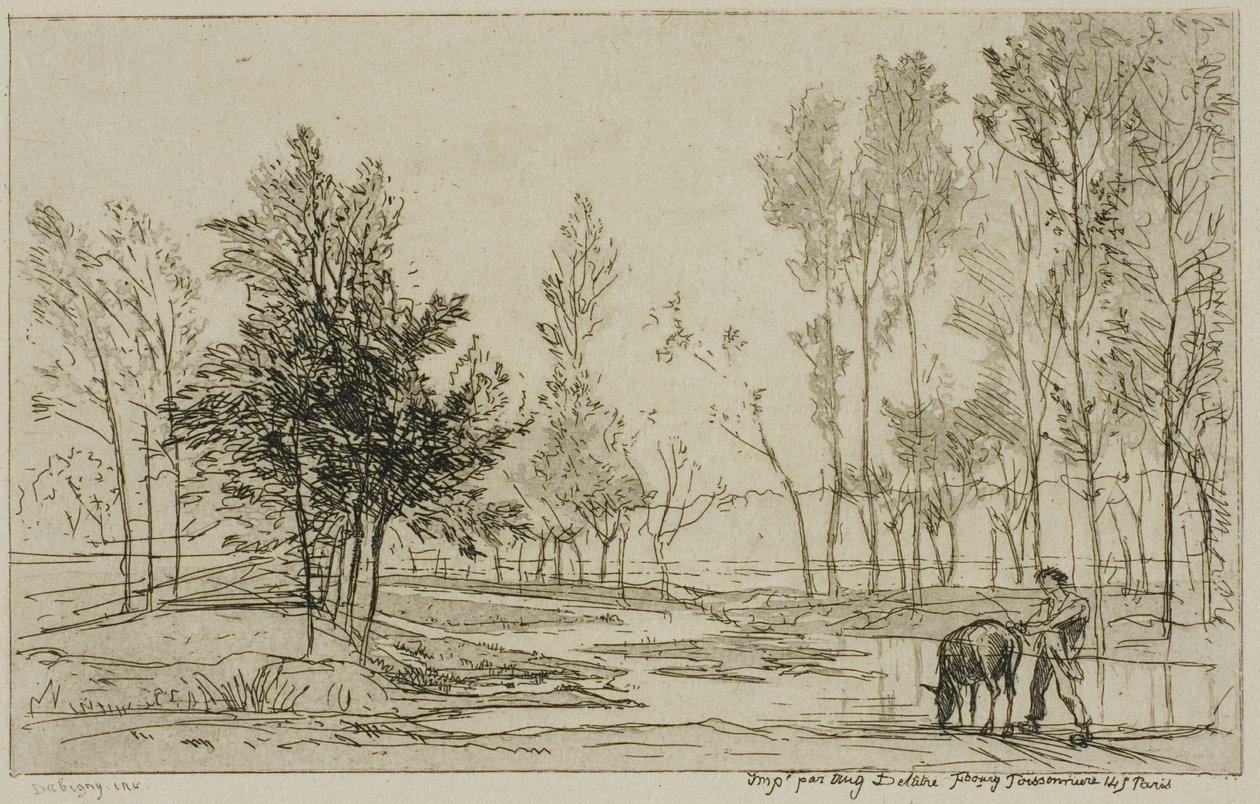 Osioł w wodopoju autorstwa Charles Francois Daubigny