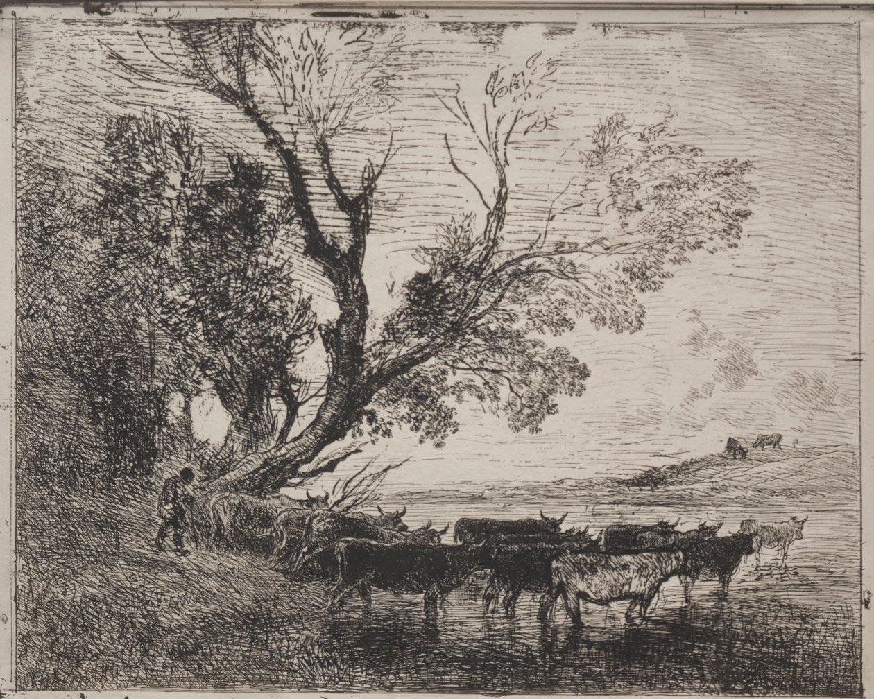 Ford, oryginalny odcisk 1862, wydrukowany w 1921 roku. autorstwa Charles Francois Daubigny