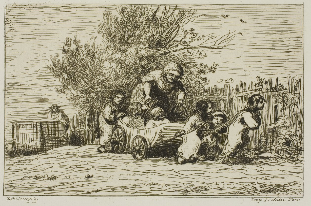 Dziedzictwo wozu (Dzieci z wozem) autorstwa Charles Francois Daubigny