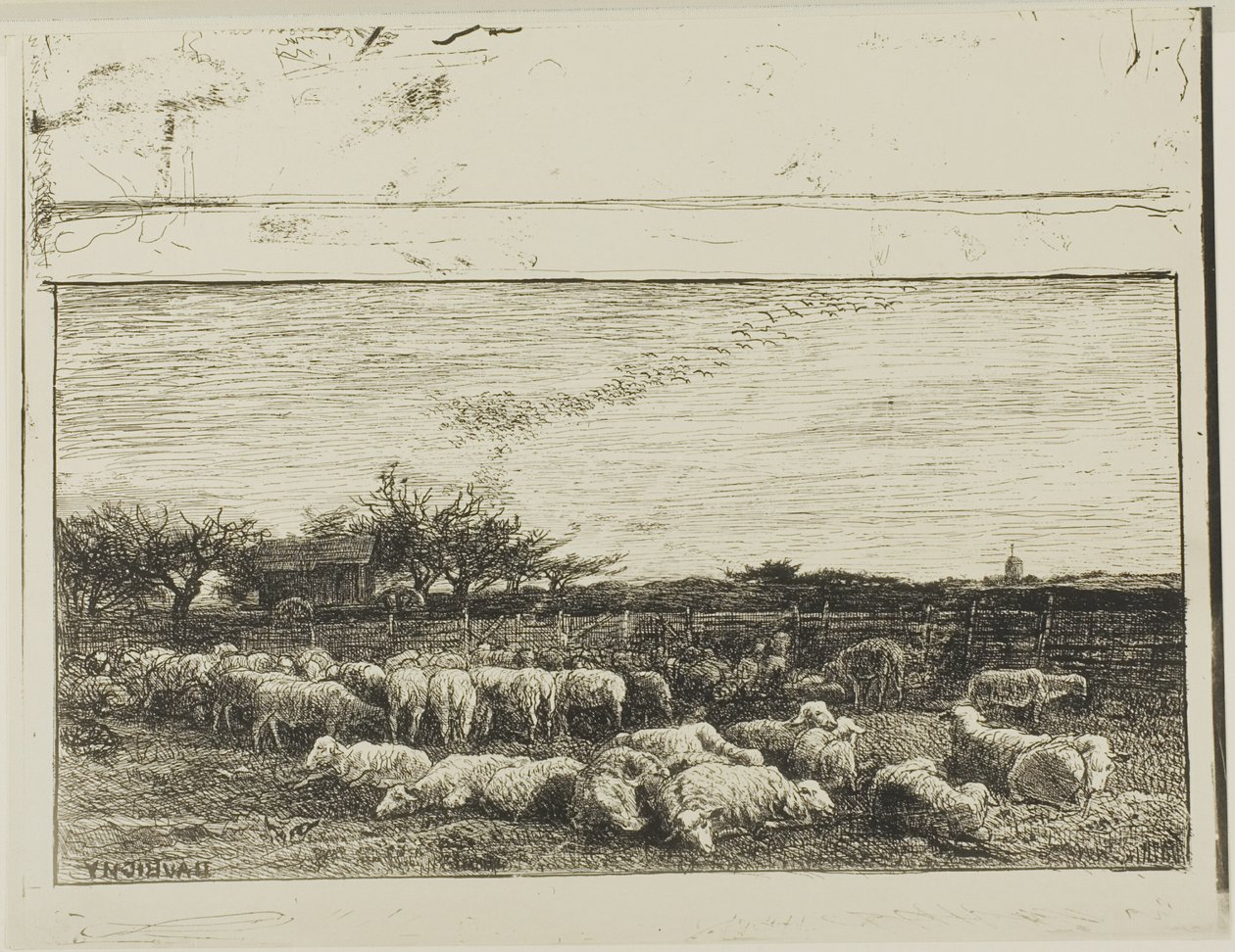 Duża owczarnia autorstwa Charles Francois Daubigny