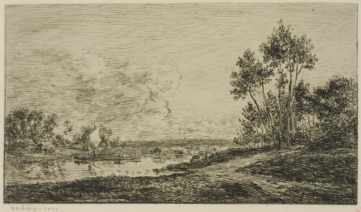 Sekwana w Port Maurin autorstwa Charles Francois Daubigny