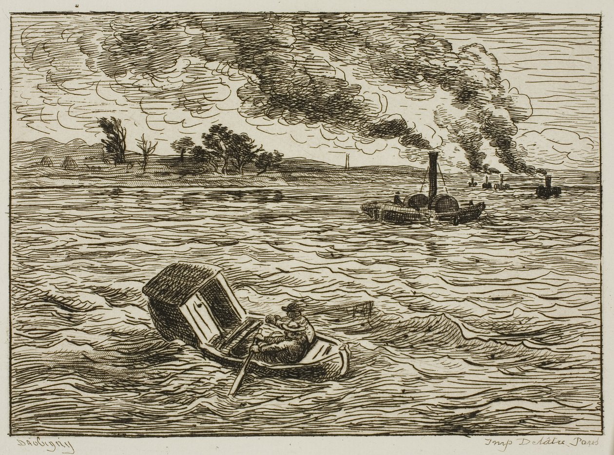 Parowce (Zaparowany Port) autorstwa Charles Francois Daubigny