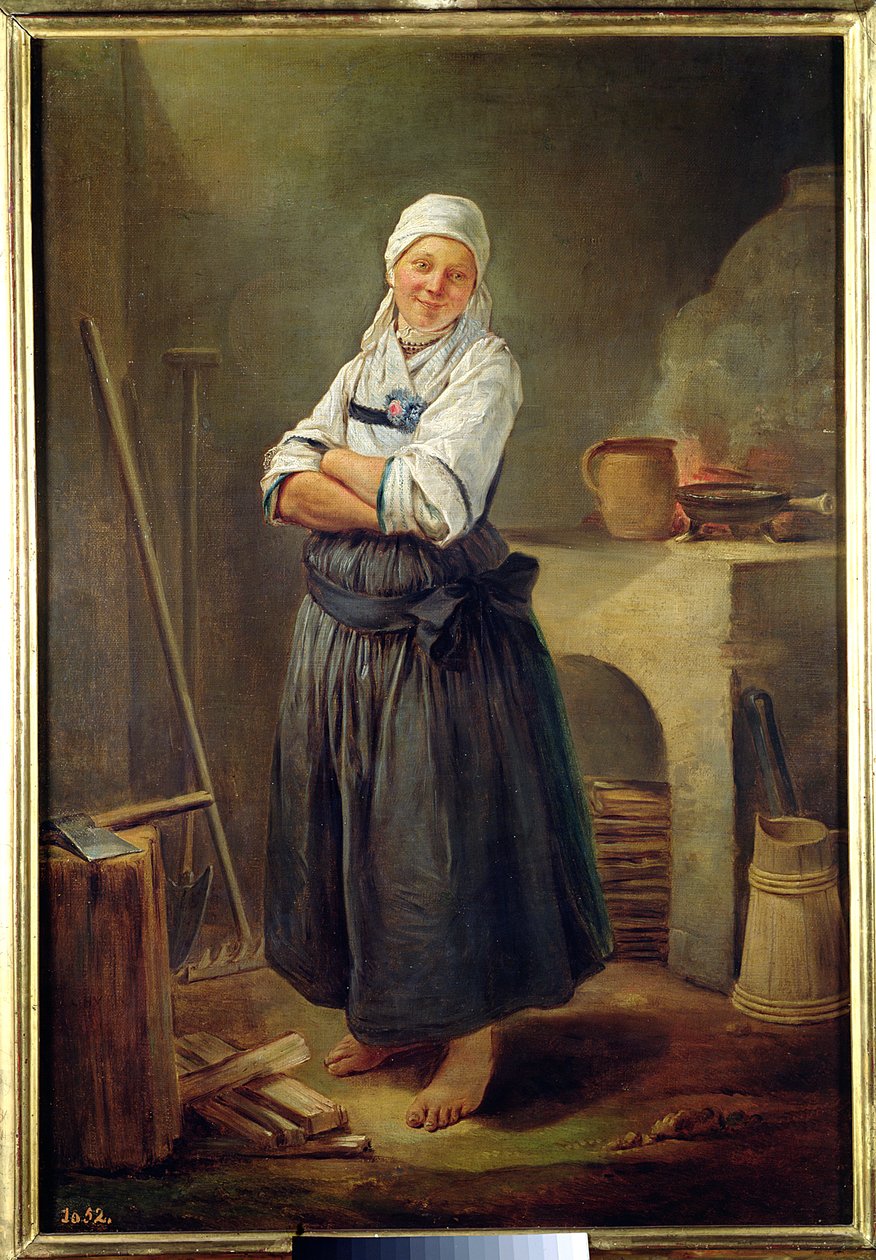 Saska wieśniaczka w swojej kuchni autorstwa Charles Francois Hutin