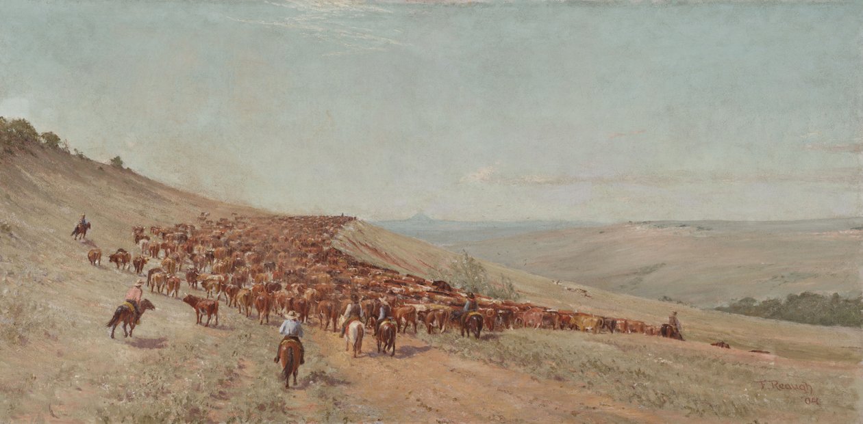 Prowadzenie stada, 1904 autorstwa Charles Franklin Reaugh
