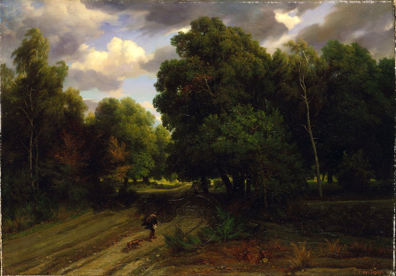 Skrzyżowanie Orlego Gniazda, Las Fontainebleau autorstwa Charles Francois Daubigny