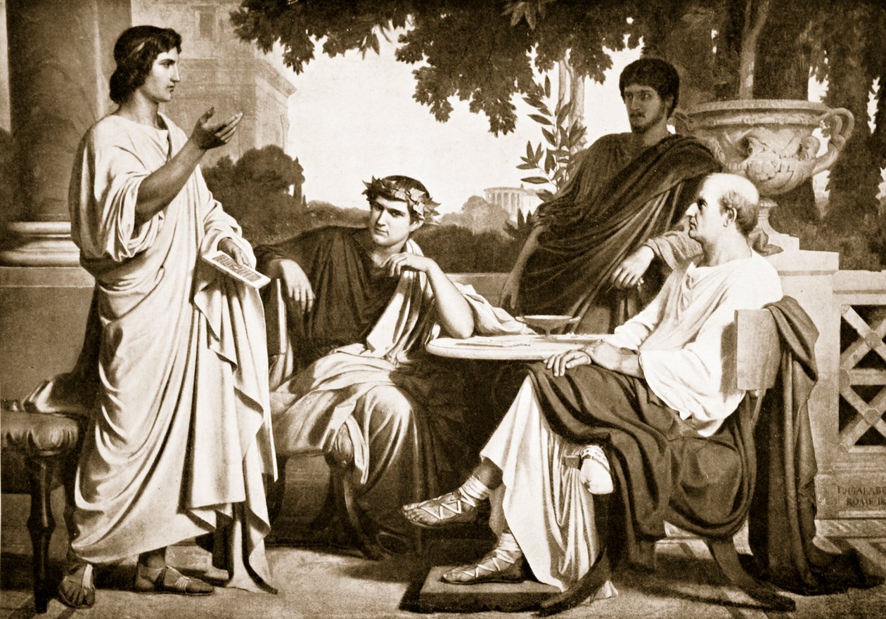 Wergiliusz, Horacy i Varius w domu Mecenasa autorstwa Charles François Jalabert