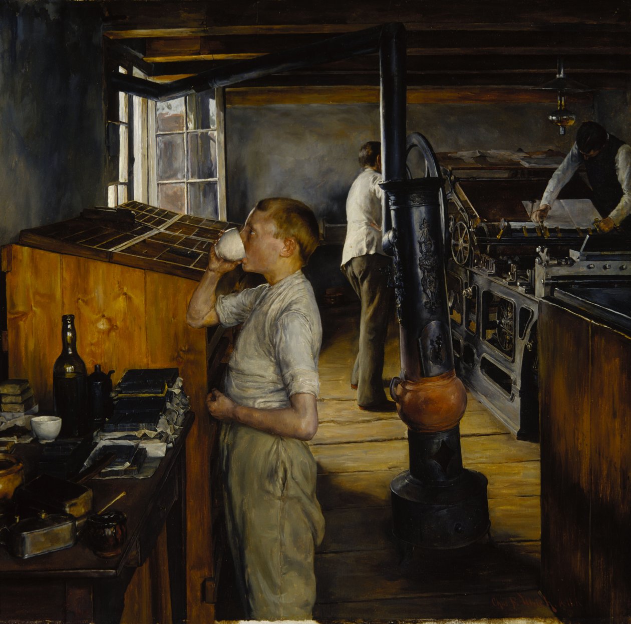 Wiejska drukarnia, Haarlem, Holandia autorstwa Charles Frederic Ulrich