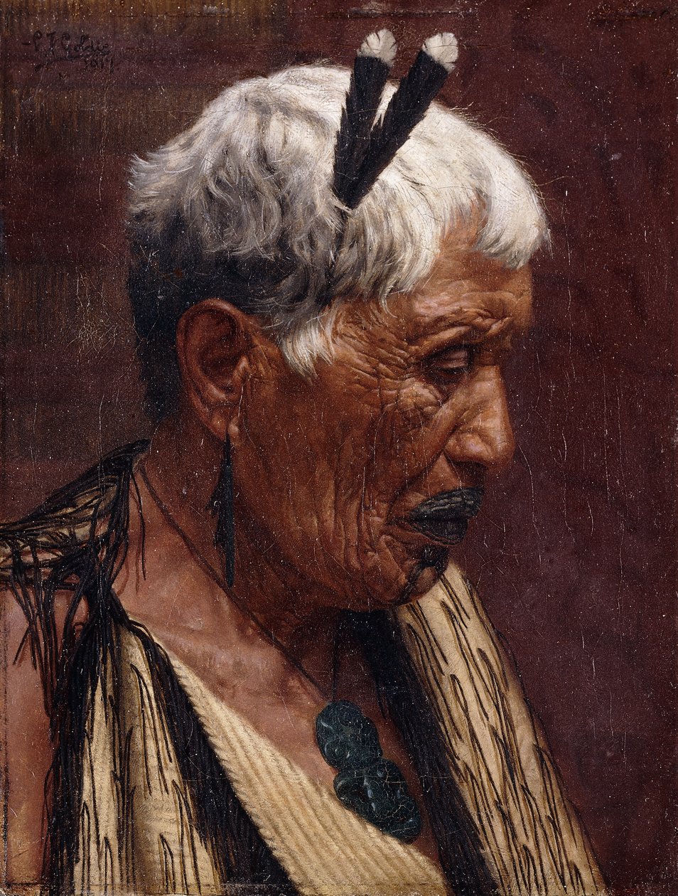 Patrząc wstecz — Wiripine Ninia, wódz Ngatiawy autorstwa Charles Frederick Goldie