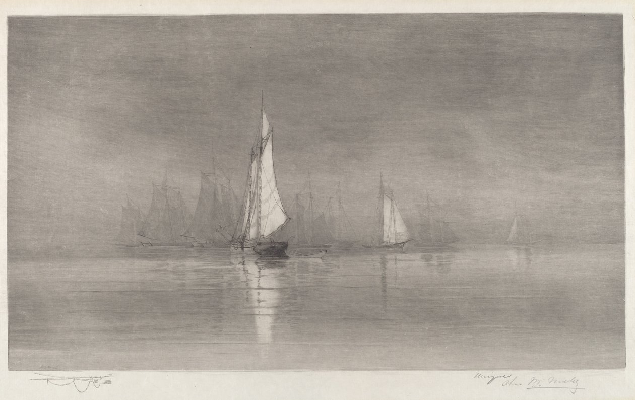 Bez tytułu (scena portowa z żaglówkami) autorstwa Charles Frederick William Mielatz