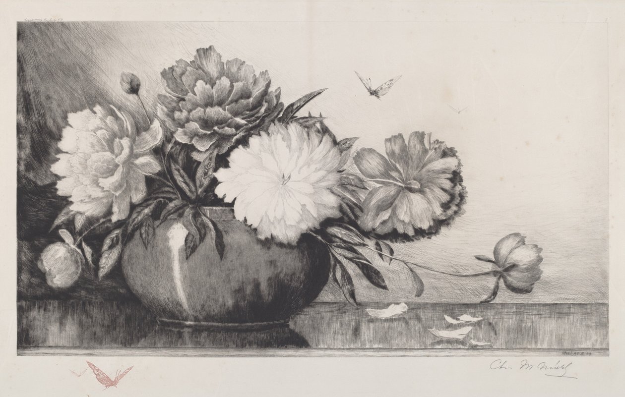 Untitled Peonies in a Bowl, 1890.    1194452   pl       polish Successfully Translated  Original: Sculptuur van Venus en Amor Venus in aedibus Card. Farnesii (title on object) Antieke sculpturen in Rome (series title) Antiquarum statuarum urbis Romae quae  autorstwa Charles Frederick William Mielatz