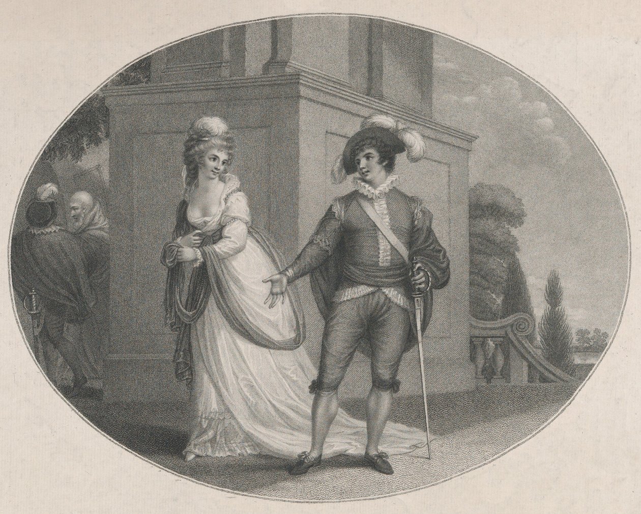 Beatrice i Benedick Shakespeare, Wiele hałasu o nic, akt 4, scena 1, Au..., 12 sierpnia 1784. autorstwa Charles Gauthier Playter