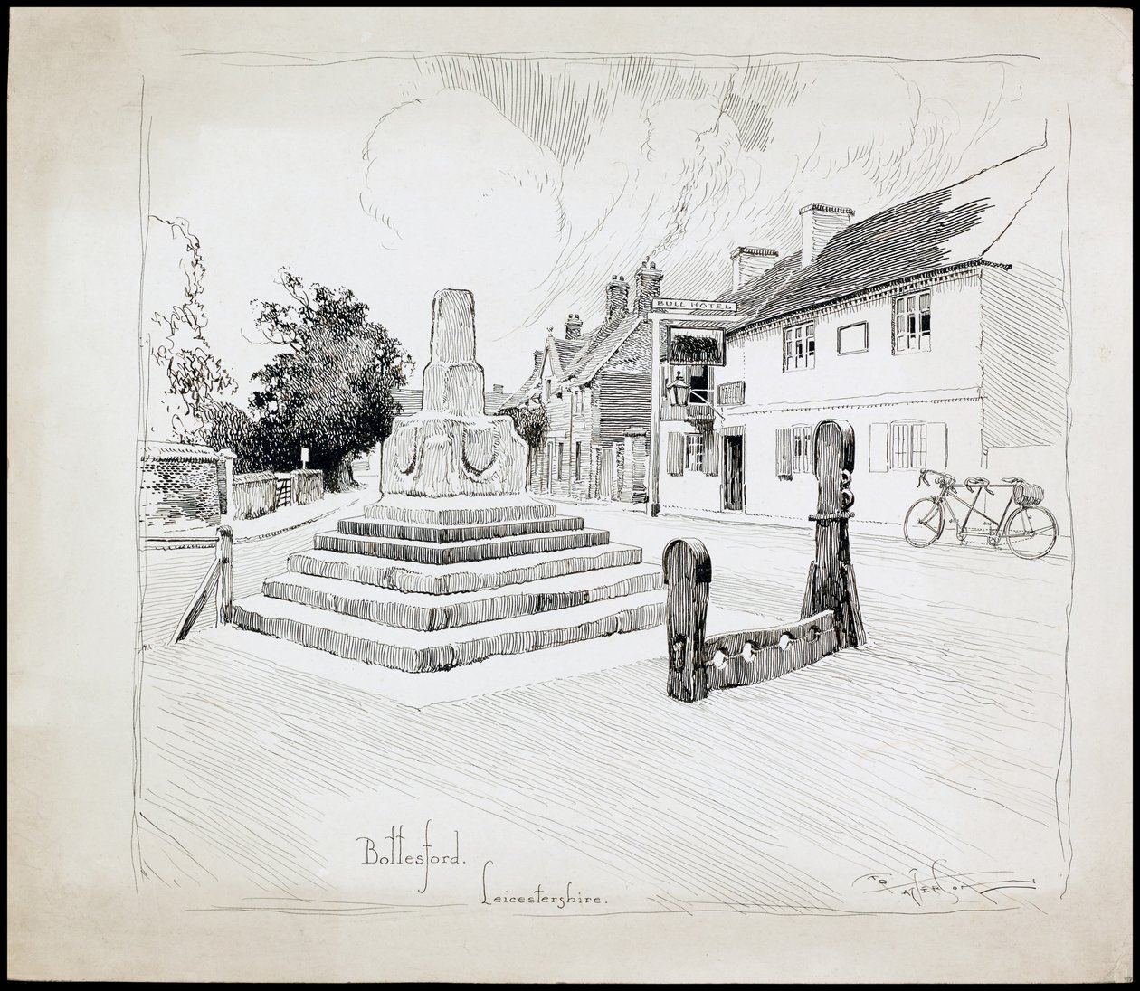 Bottesford Market Cross, Leicestershire, 1892-1933 autorstwa Charles George Harper