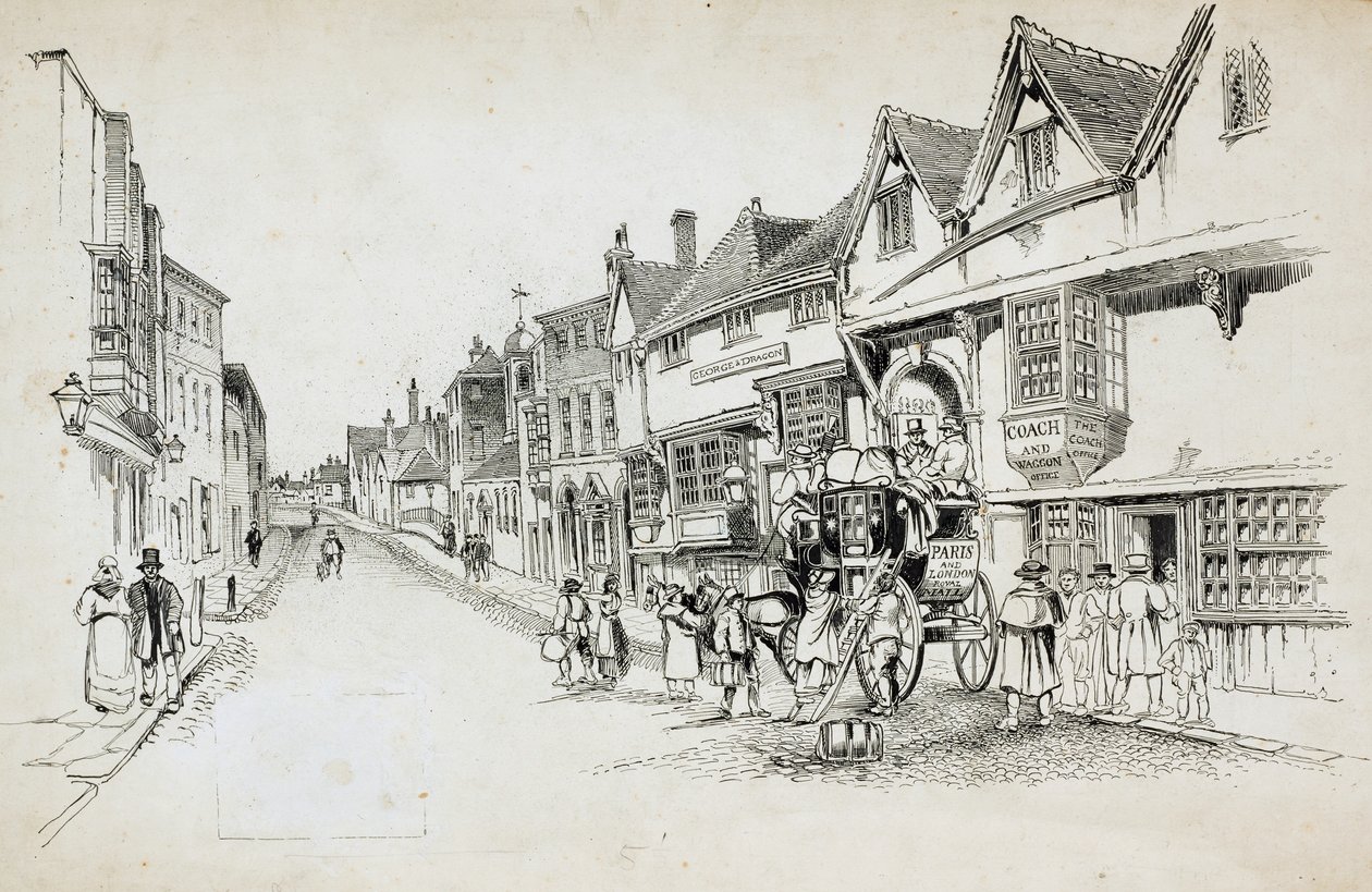Główna ulica, Canterbury, Kent autorstwa Charles George Harper