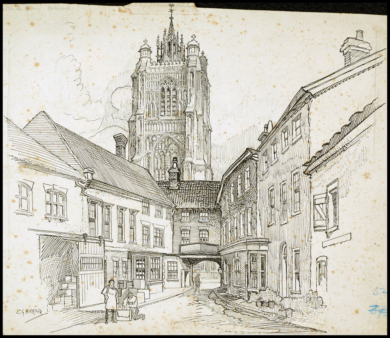 Ulica Świętego Piotra, Norwich, Norfolk, 1892-1933 autorstwa Charles George Harper