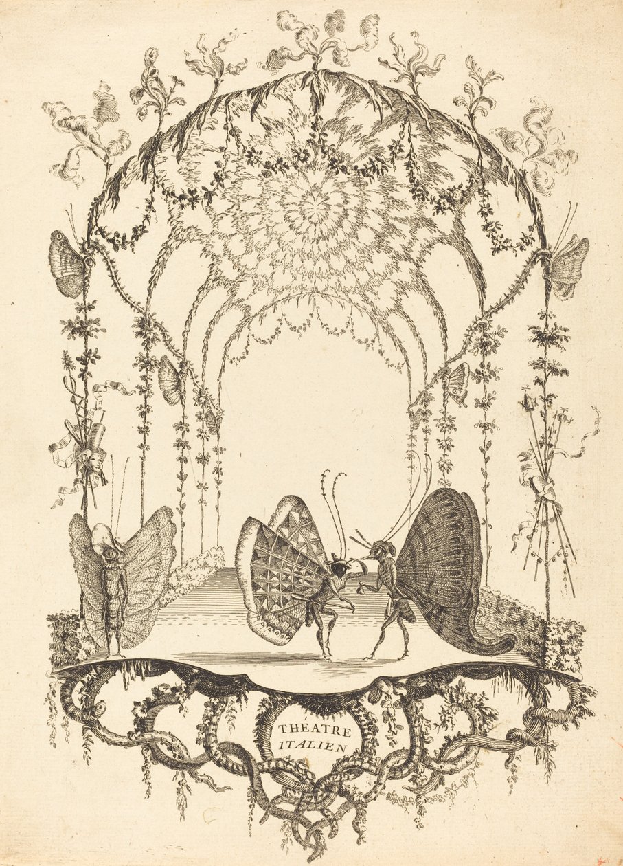 Teatr Włoski autorstwa Charles Germain de Saint Aubin