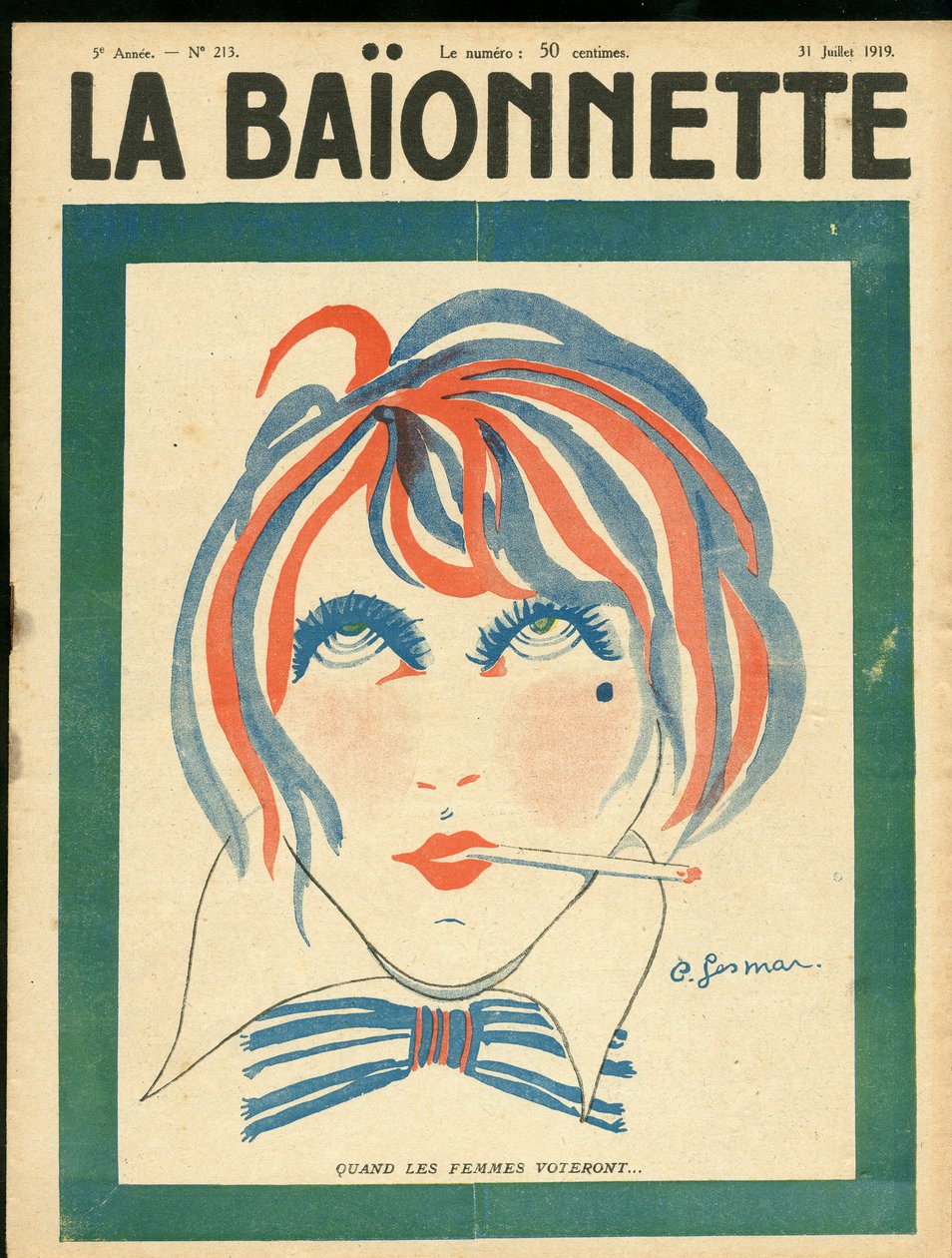 Okładka "La Baionnette" autorstwa Charles Gesmar