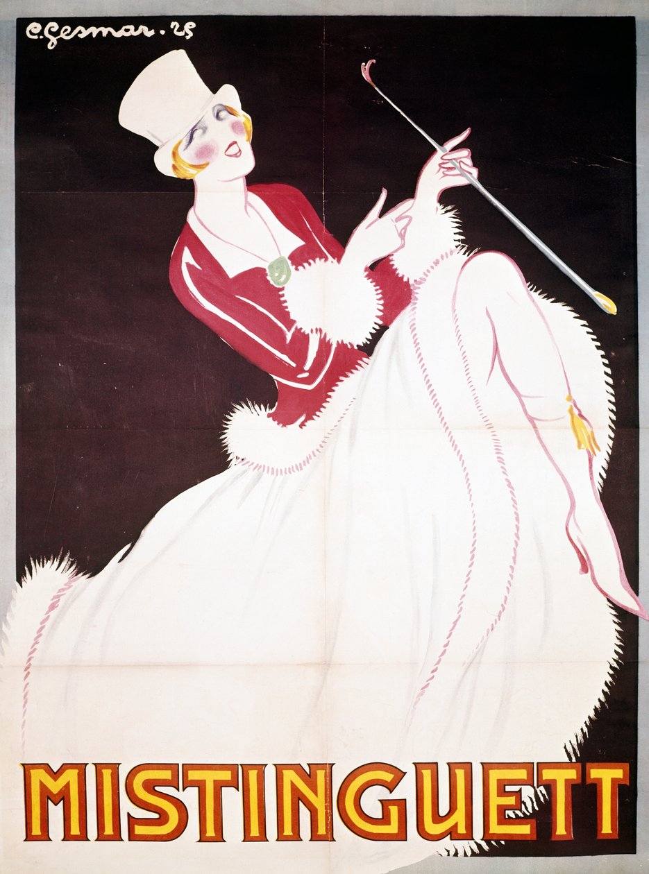Mistinguett (1872-1956), plakat ilustrowany, Charles Gesmar (1900-1928), Francja, XX w. autorstwa Charles Gesmar