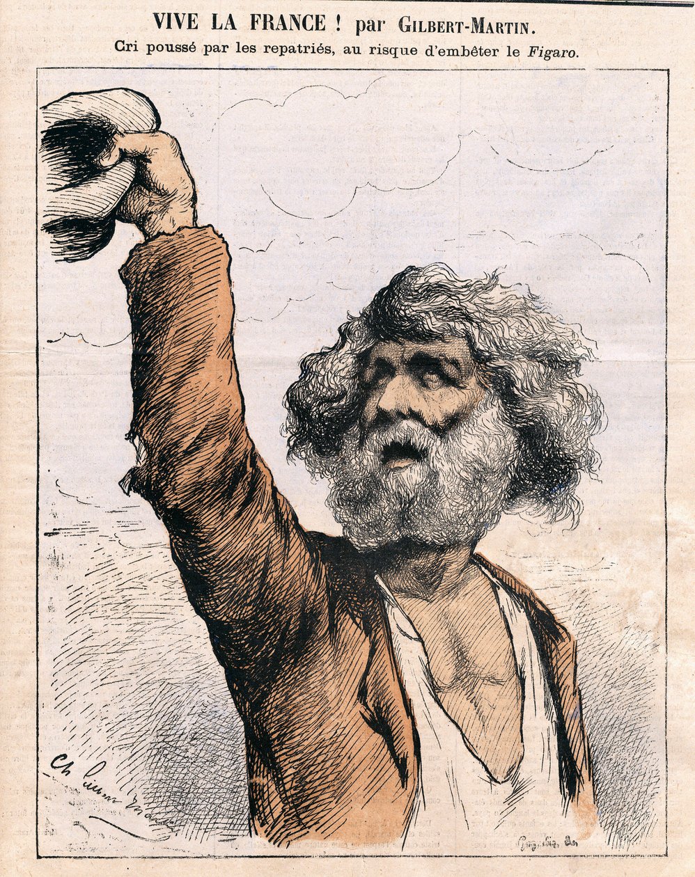Okładka „Le Don Kichot”, Satyryczna w kolorach: Niech żyje Francja - Amnesty, patriacja - Ilustracja Charlesa Gilberta-Martina (1839-1905) autorstwa Charles Gilbert Martin