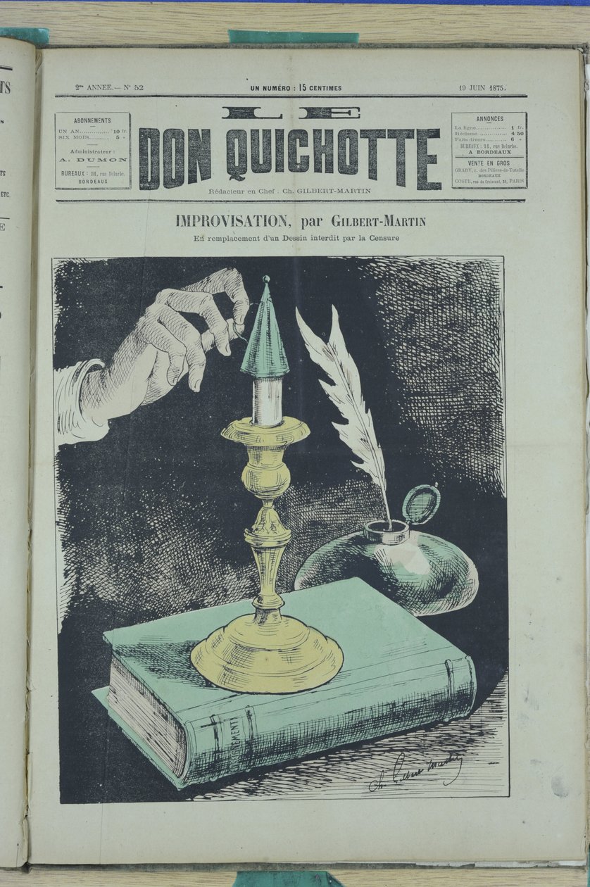 Ilustracja Charlesa Gilberta-Martina (1839-1905) do okładki Le Don Kichot, nr 52 autorstwa Charles Gilbert Martin