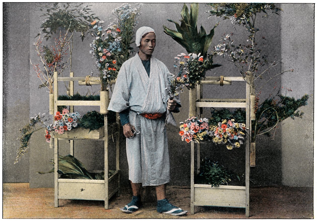 Sprzedawca kwiatów w Japonii, ok. 1890 r. autorstwa Charles Gillot