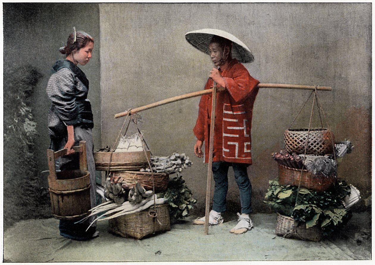 Kupiec warzywny w Japonii, ok. 1890 r. autorstwa Charles Gillot