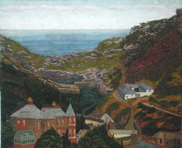Penally Bridge, Boscastle (olej na płótnie) autorstwa Charles Ginner