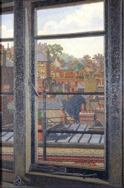 Dachy (olej na płótnie) autorstwa Charles Ginner