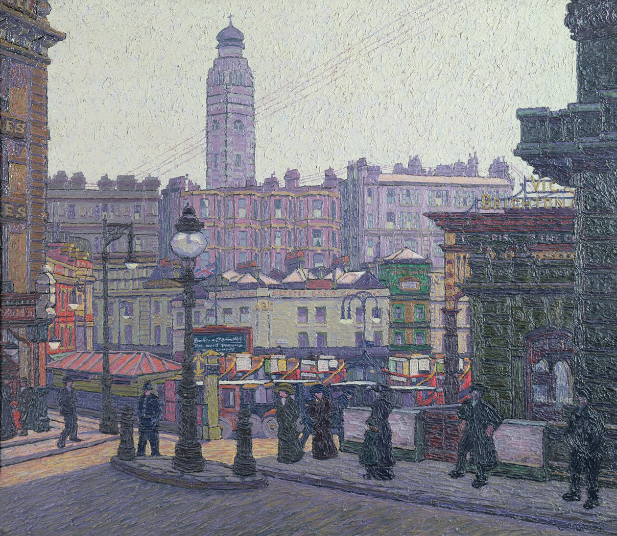 Nasłoneczniony plac, Victoria Station autorstwa Charles Ginner