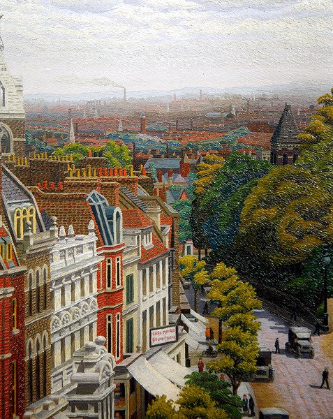 Widok na Londyn (olej na pokładzie) autorstwa Charles Ginner