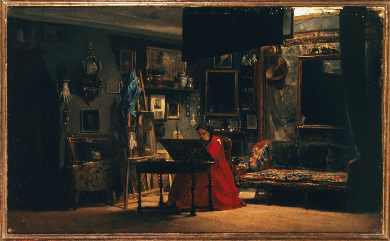 Księżna Matylda (1820-1904) w swojej pracowni, rue de Courcelles, ok. 1860 r. (olej na płótnie) autorstwa Charles Giraud