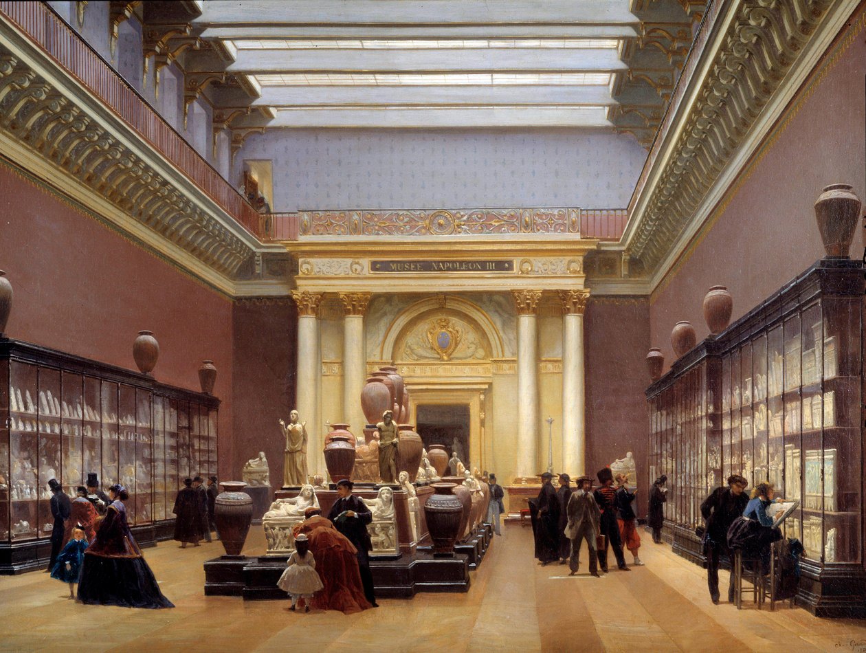 Widok na Musee Napoleon III, sala z terakoty w Luwrze, znana również jako galeria Campana Malarstwo Sebastiena Charlesa Girauda (1819-1892) 1866 Ndz. 0,97x1,3 m² autorstwa Charles Giraud