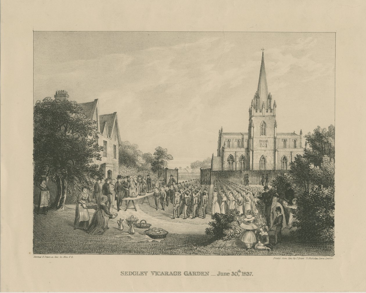 Sedgley - Plebania: wydrukowano z cynku, 30 czerwca 1837 autorstwa Charles Girdlestone