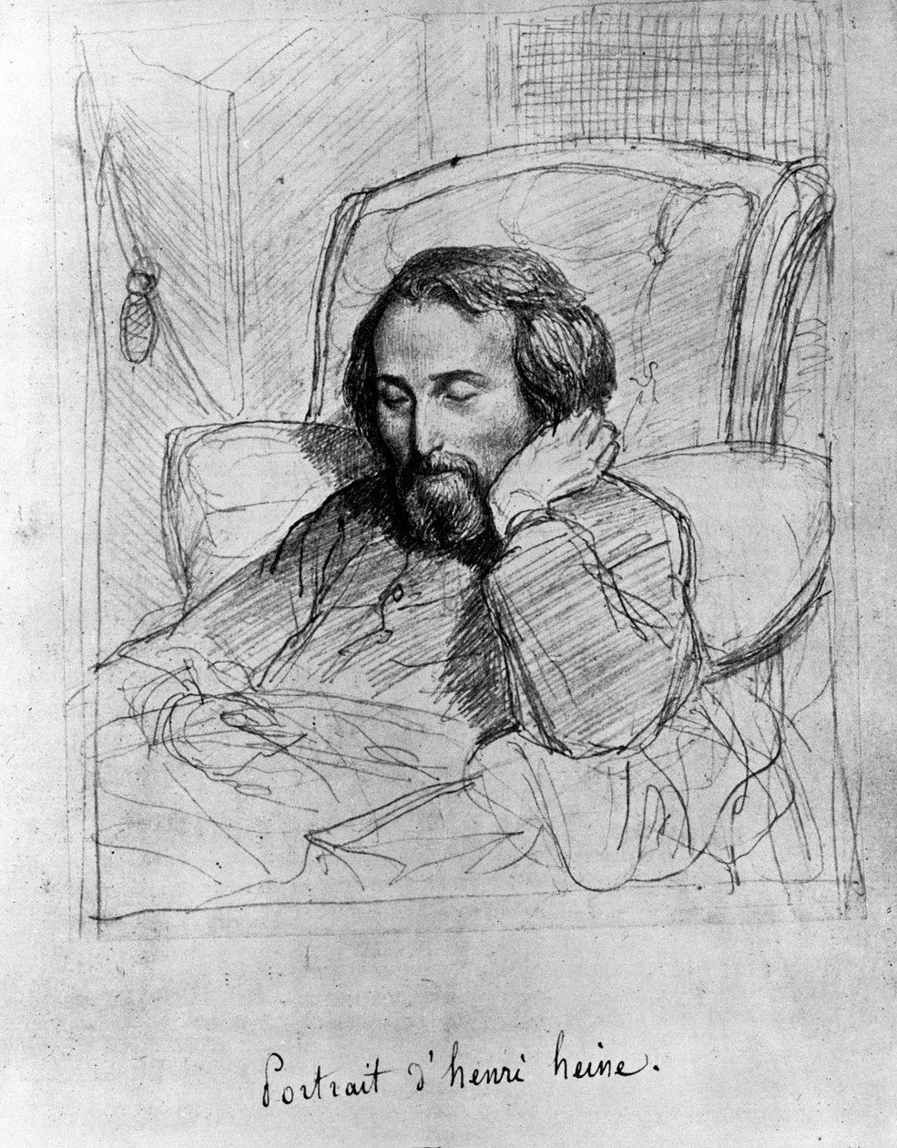 Heinrich Heine (1797-1856), pisarz niemiecki. Rysunek autorstwa Charlesa Gleyre