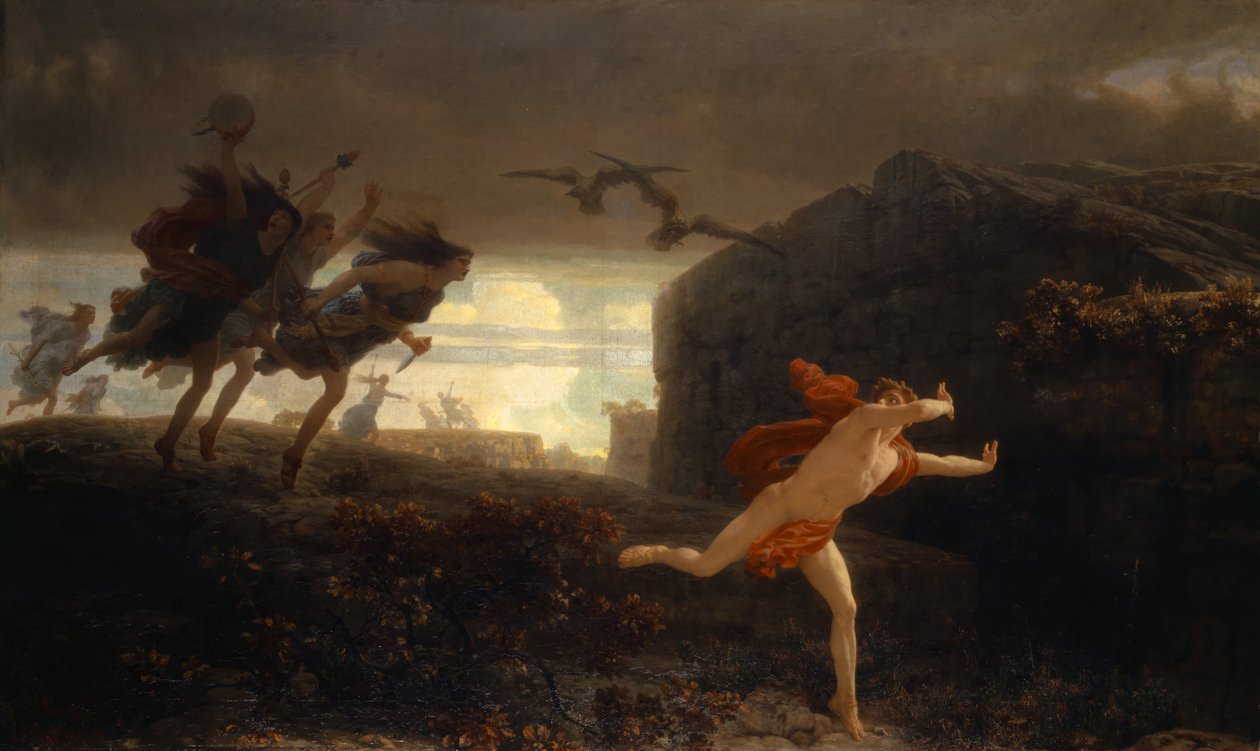 Pentheus ścigany przez Maenady, 1864 autorstwa Charles Gleyre