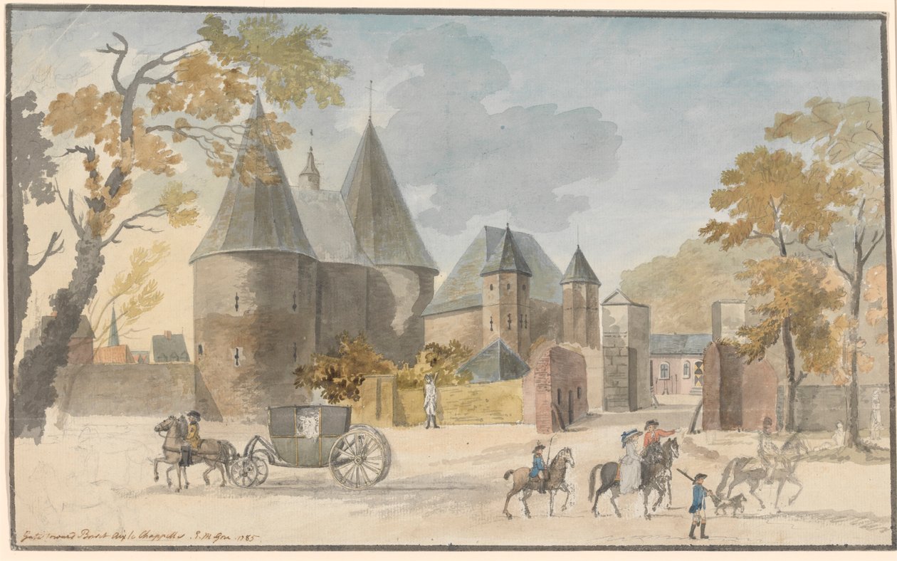 Brama w kierunku Bursit, Aix-la-Chapelle autorstwa Charles Gore