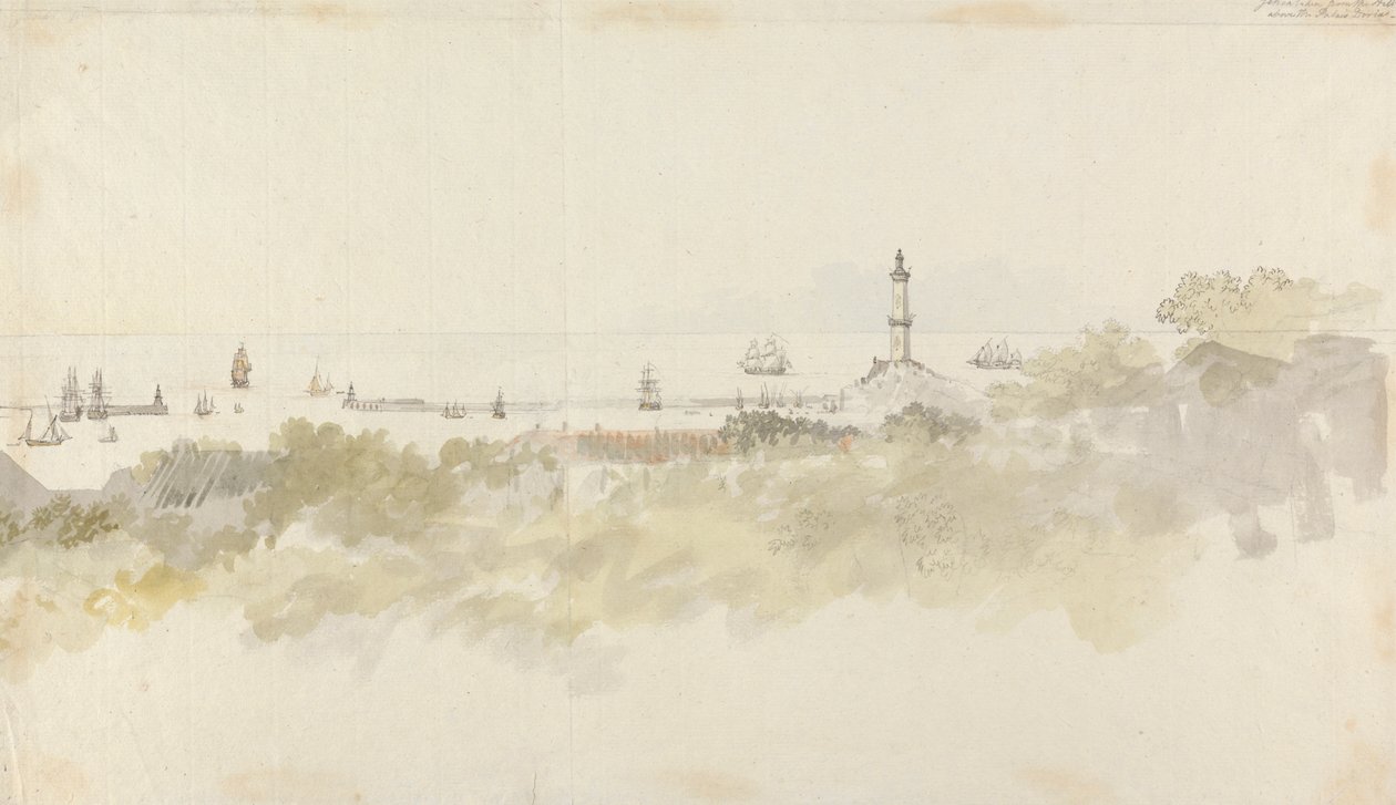 Genoa - Uma paisagem marítima com Shippingpolish autorstwa Charles Gore