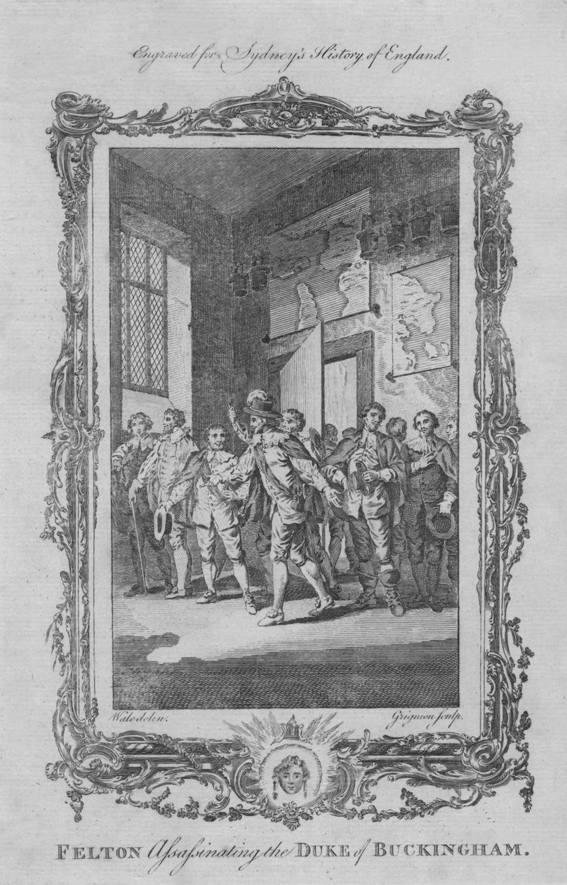 Felton zabija księcia Buckingham, 1773. autorstwa Charles Grignion