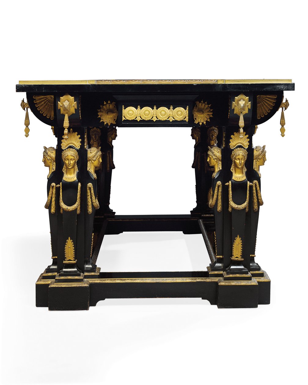 Stół Napoleona III, proj. Jean Brandely, intarsja E. Varlot, Paryż, ok. 1850-75 (ormolu, złocona miedź, heban i jawor) autorstwa Charles Guillaume Diehl