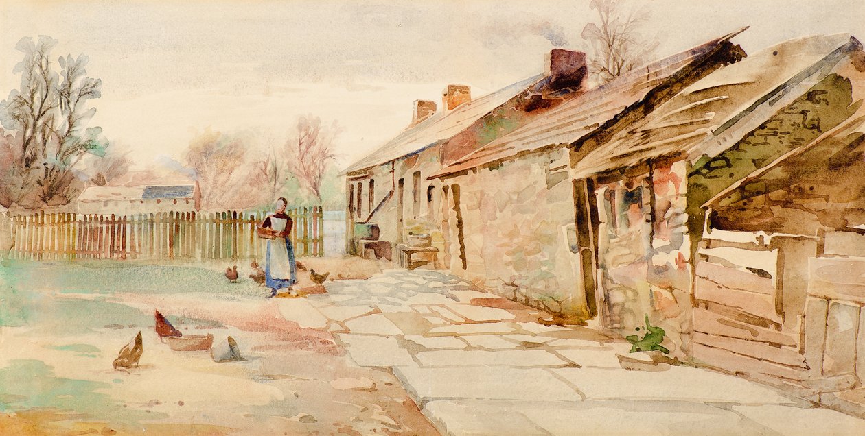 Stare Domki (akwarela) autorstwa Charles Gustav Louis Phillips