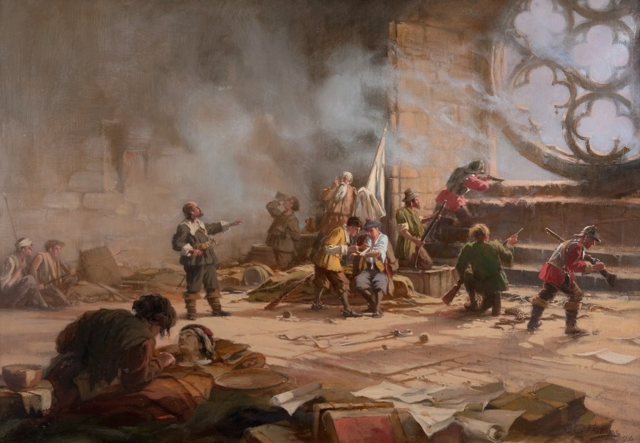 Oblężenie Dundee, wrzesień 1651 autorstwa Charles Gustav Louis Phillips