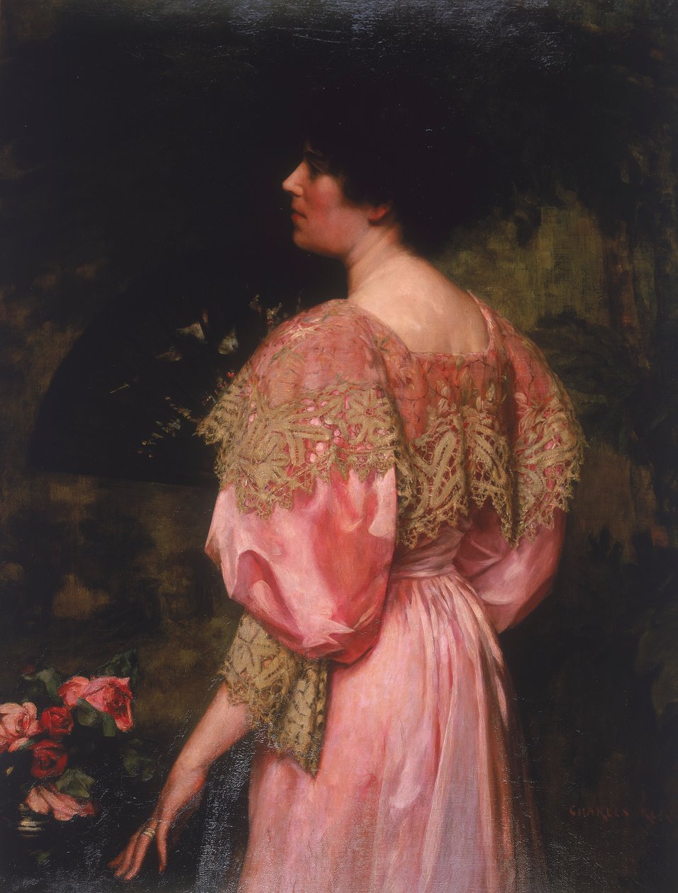 „Różowa suknia Miss Giles”, 1896 r. autorstwa Charles HM Kerr