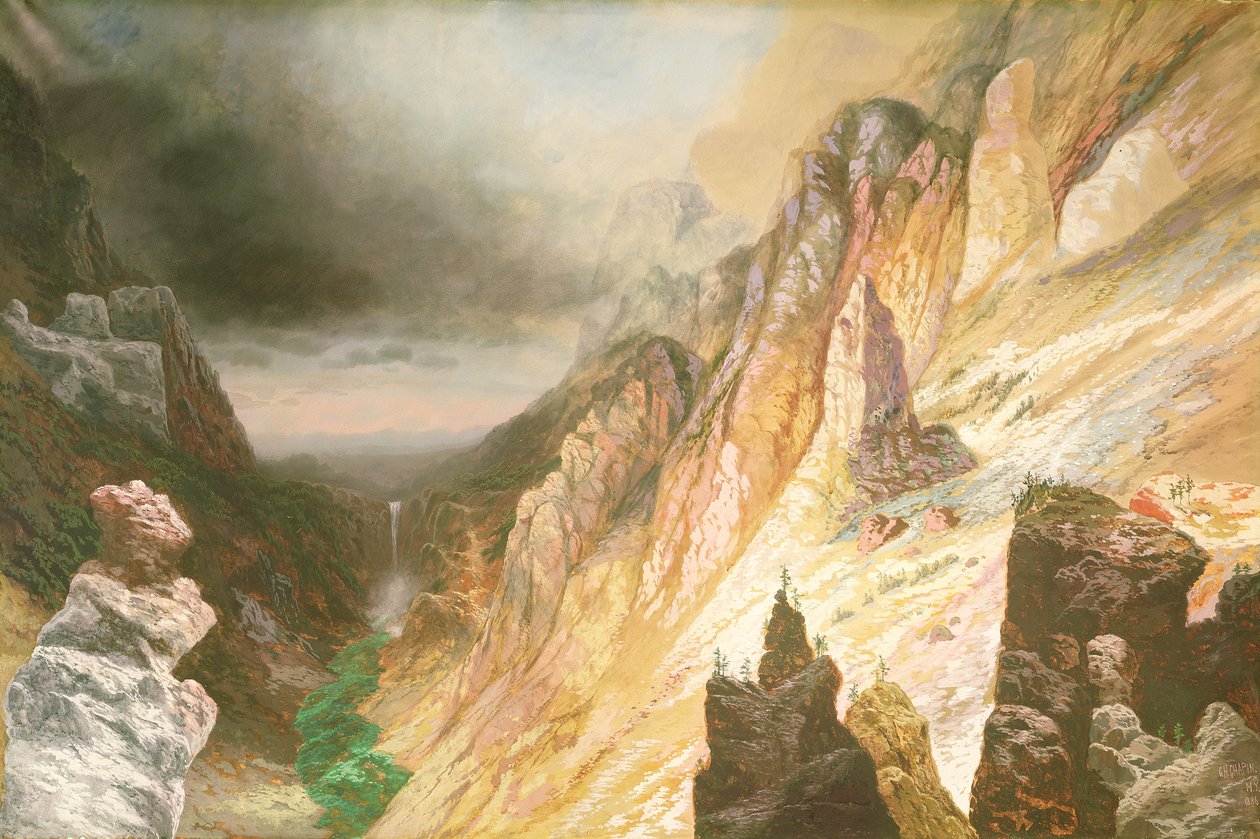 Lower Falls, Wielki Kanion rzeki Yellowstone, 1886 autorstwa Charles H. Chapin