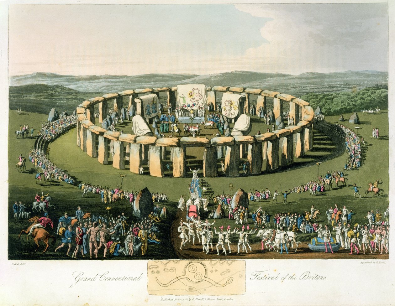Wielki Konwencjonalny Festiwal Brytyjczyków, akwatinta i pub. Robert Havell (1769-1832) 1815 (akwatinta) autorstwa Charles Hamilton Smith