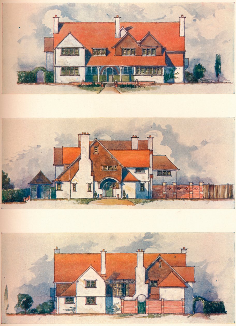 Dom w Garden City, Letchworth, ok. 1906 r. autorstwa Charles Harrison Townsend