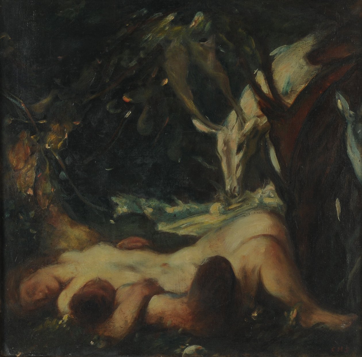 Studium dla Nimfy Śpiącego Drewna, 1903-06 autorstwa Charles Haslewood Shannon