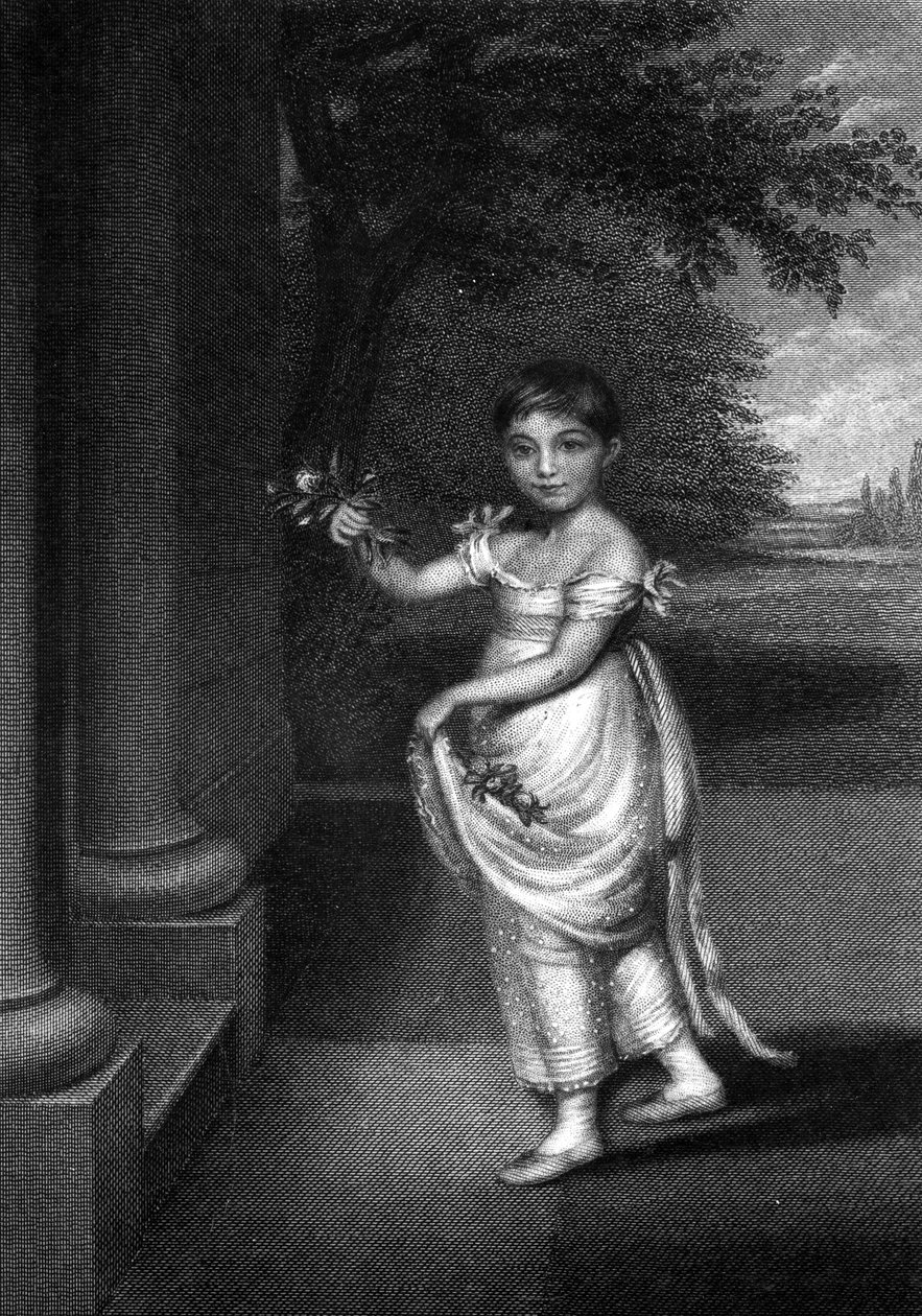 Elizabeth Barrett Moulton-Barrett w wieku dziewięciu lat, grawerowane przez G. Cooka połowa C19th autorstwa Charles Hayter