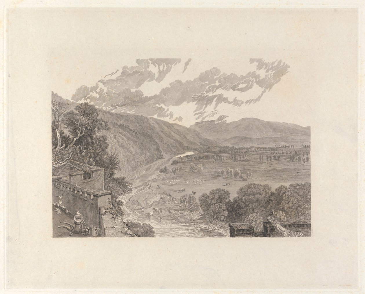 Ingleborough, z Hornby Castle Terrace autorstwa Charles Heath