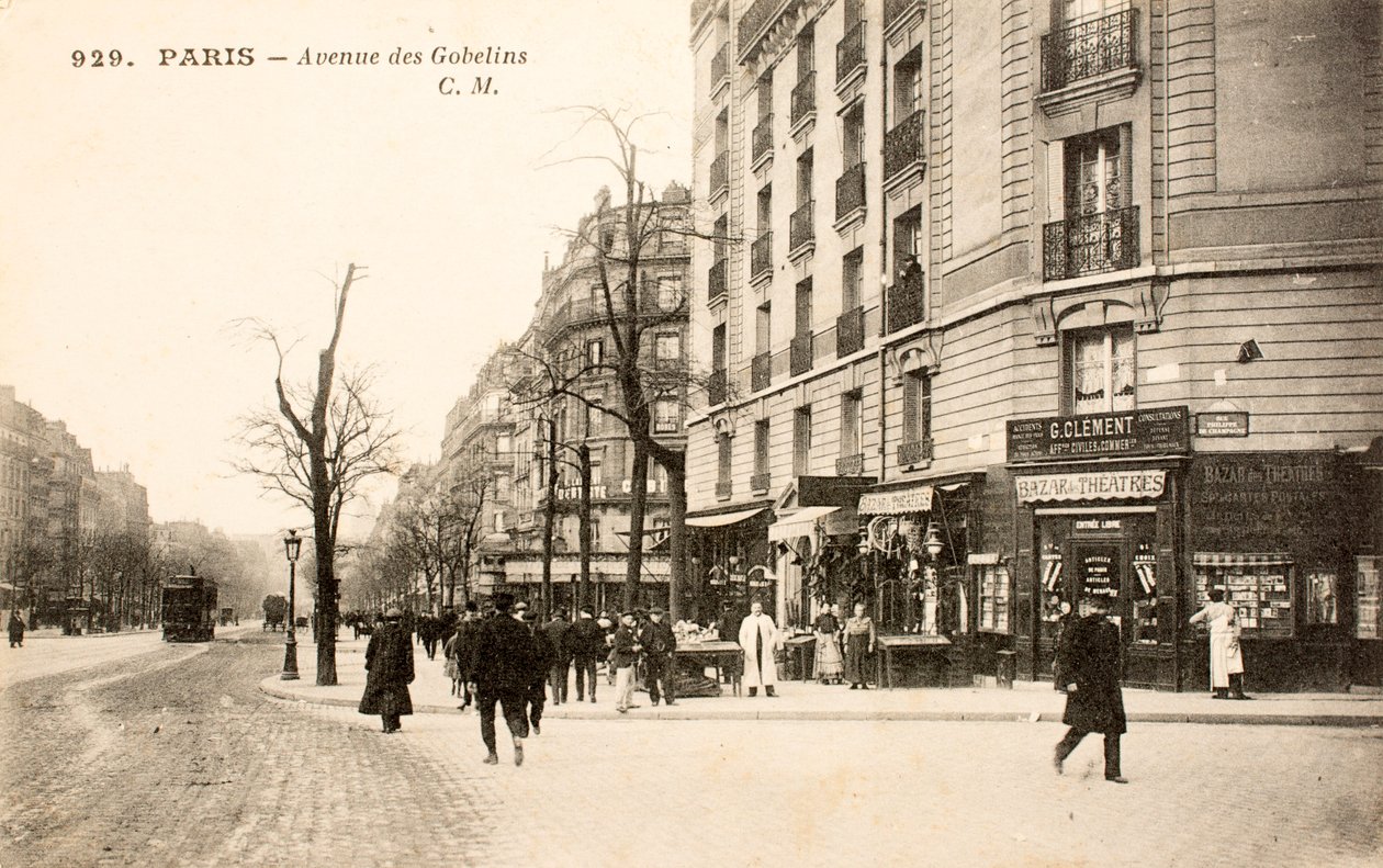 Pocztówka / Avenue des Gobelins / Paryż / Seine / Ile de France / Francja autorstwa Augustus Kollner