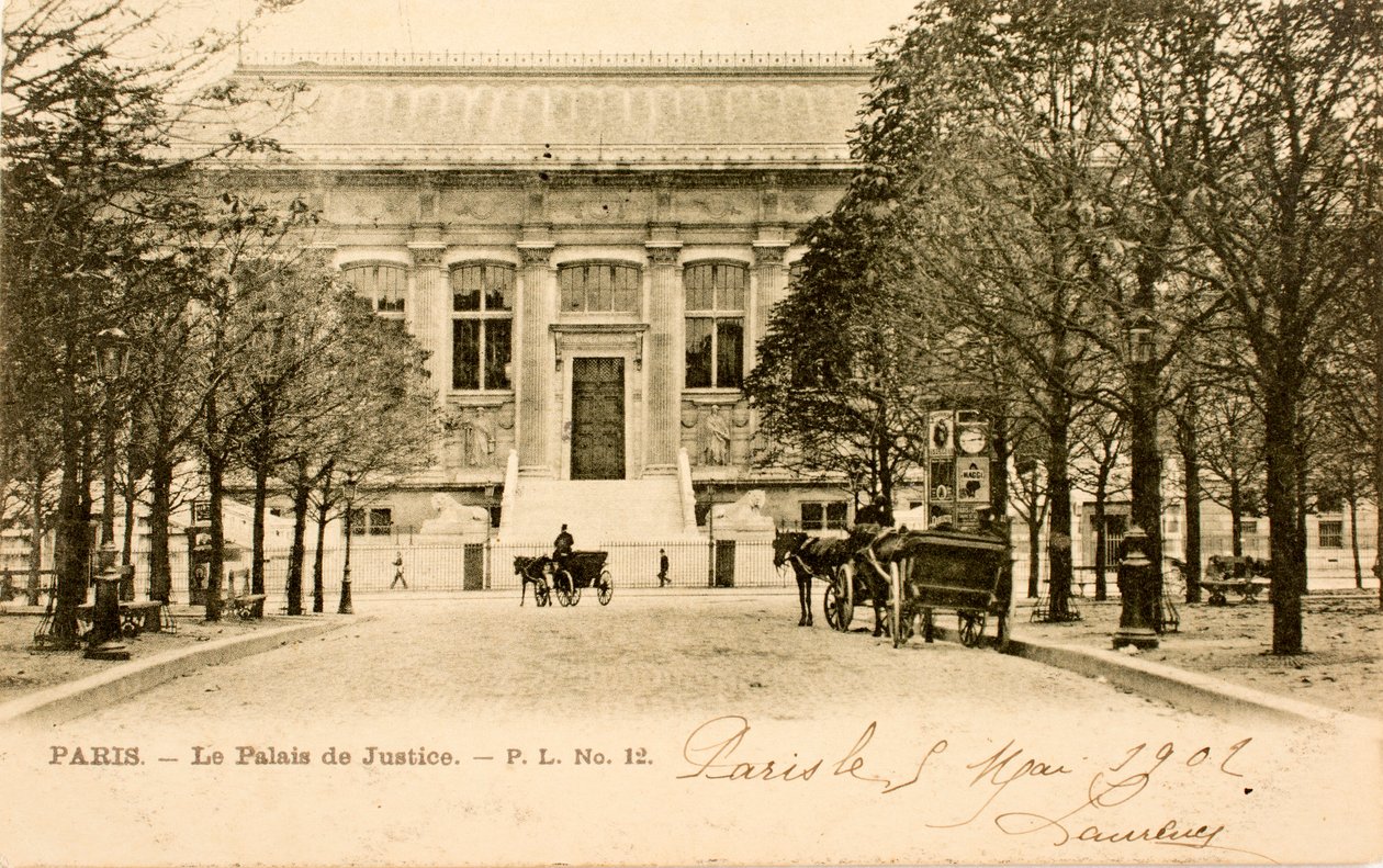 Pocztówka/Sąd/Paryż/Seine/Ile de France/Francja autorstwa Augustus Kollner