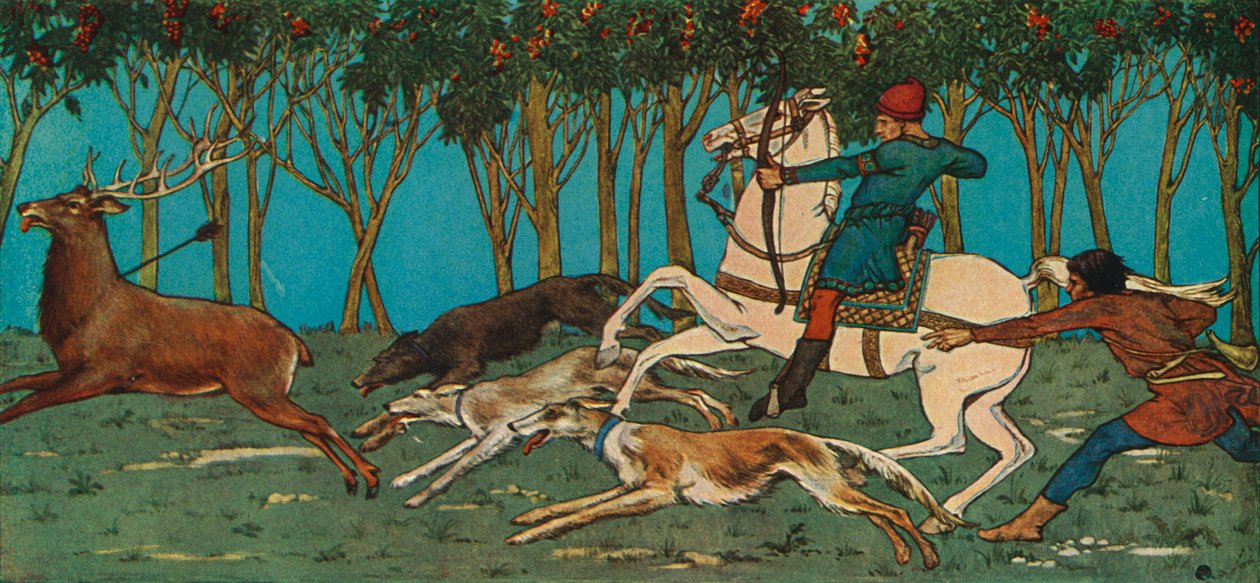 Polowanie normańskie, 1931 autorstwa Charles Henry Bourne Quennell